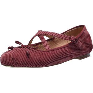 Circus NY by Sam Edelman Women's Spiced Plum Fabric Cross Strap Ballet Flat